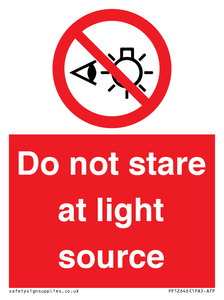 Do not stare at light source